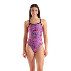 Strój Kąpielowy Damski Arena Snakeskin Swimsuit Challengeback. Czarne stroje jednoczęściowe Arena, bez wzorów, z materiału, sportowe. Za 259.00 zł.