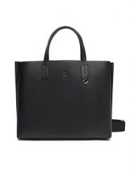 Tommy Hilfiger Torebka Th Distinct Satchel AW0AW17463 Czarny. Czarne torebki klasyczne Tommy Hilfiger, bez wzorów, ze skóry, bez dodatków. Za 749.99 zł.