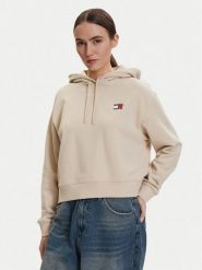 Tommy Jeans Bluza DW0DW22357 Beżowy jasny Regular Fit. Brązowe bluzy Tommy Jeans, l, bez wzorów, z bawełny, bez ramiączek, bez kaptura. Za 449.99 zł.