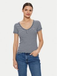 Tommy Jeans T-Shirt Henley DW0DW18429 Granatowy Slim Fit. Niebieskie t-shirty Tommy Jeans, xs, bez wzorów, z bawełny, bez kołnierzyka, bez ramiączek. Za 119.99 zł.