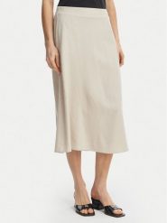 Vero Moda Spódnica midi Mymilo 10340419 Beżowy Regular Fit. Brązowe spódnice Vero Moda, l, bez wzorów, ze lnu, midi. Za 179.99 zł.