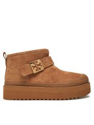 Tory Burch Botki 165421 Brązowy. Brązowe botki Tory Burch, bez wzorów, ze skóry, bez obcasa, na płaskiej podeszwie, bez zapięcia. Za 1,299.00 zł.