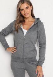 Ciemnoszara Bluza z Kapturem Sithi. Szare bluzy Born2be, l, bez wzorów, z jeansu, klasyczne, bez ramiączek, z kapturem. W wyprzedaży za 42.49 zł.