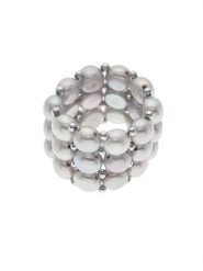 Pearl Addict Pierścionek z perłami w kolorze szarym rozmiar: onesize. Szare pierścionki Pearl Addict, z perłą. Za 177.10 zł.