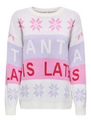 ONLY Sweter w kolorze biało-lawendowo-różowym rozmiar: XS. Białe swetry ONLY, xs, bez wzorów, bez ramiączek. Za 47.82 zł.