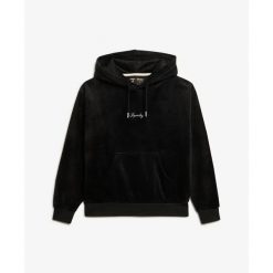 Damska luźna bluza z kapturem z weluru Superdry Country Club. Czarne bluzy z kapturem Superdry, na jesień, s, bez wzorów, z weluru, z kapturem. Za 382.80 zł.