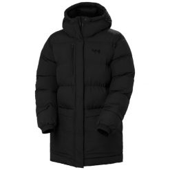 Parka dla kobiet Helly Hansen Aurora. Czarne płaszcze Helly Hansen, na zimę, bez wzorów, z puchu, z kapturem. W wyprzedaży za 1,252.50 zł.