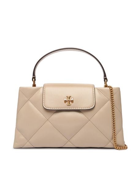 Tory Burch Torebka Kira Diamond Quilt East-West Top Handle 174999 Beżowy. Brązowe torebki klasyczne Tory Burch, bez wzorów, ze skóry, bez dodatków. Za 2,379.00 zł.