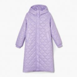 Pikowany płaszcz puffer - Fioletowy. Fioletowe płaszcze Cropp, l, bez wzorów, z poliesteru, bez kaptura. Za 229.99 zł.