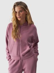 4F Bluza dresowa rozpinana z modalem damska - różowa L. Czerwone bluzy z kapturem 4f, l, bez wzorów, z dresówki, z kapturem. W wyprzedaży za 79.99 zł.