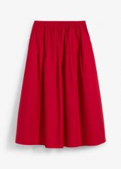 Spódnica midi z czystej bawełny. Białe spódnice bonprix, bez wzorów, z bawełny, midi. Za 139.99 zł.