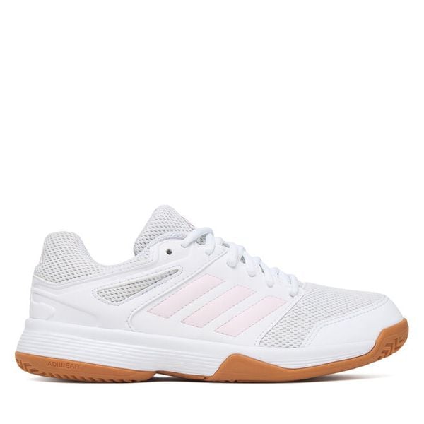Buty halowe adidas. Białe buty sportowe lifestyle adidas, bez wzorów, sportowe, bez zapięcia. Za 239.99 zł.