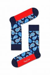 Happy Socks skarpetki Paisley kolor granatowy. Niebieskie skarpetki Happy Socks, bez wzorów. Za 49.99 zł.