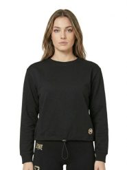 Sweter damski Active Gold z okrągłym dekoltem. Czarne swetry LEONE 1947 APPAREL, xs, bez wzorów, eleganckie, bez ramiączek. Za 294.70 zł.