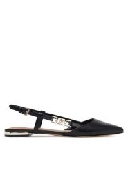 Guess Baleriny FLTFRA LEA05 Czarny. Czarne baleriny Guess, z aplikacjami, ze skóry, bez obcasa, bez zapięcia. Za 359.99 zł.