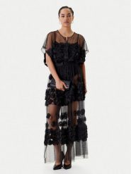 NORMA KAMALI Sukienka koktajlowa ST1253BDP31001 Czarny Loose Fit. Czarne sukienki Norma Kamali, xs, bez wzorów, z syntetyku, wizytowe, bez kołnierzyka, bez ramiączek. Za 1,939.00 zł.
