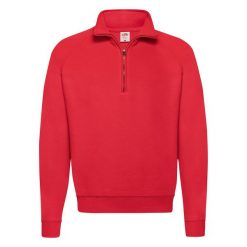 Bluza Fruit Of The Loom Classic Zip Neck Adult czerwona. Białe bluzy fruit of the loom, s, bez wzorów, z bawełny, klasyczne, bez ramiączek, bez kaptura. Za 184.99 zł.