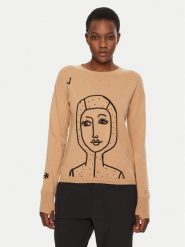 Rossignol Sweter Lina RLNWO09 Beżowy Regular Fit. Brązowe swetry Rossignol, m, bez wzorów, z wełny, bez ramiączek. Za 769.99 zł.