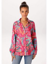 Aniston Bluzka w kolorze różowo-turkusowym rozmiar: 44. Różowe bluzki Aniston, bez wzorów, z wiskozy, bez kołnierzyka, bez ramiączek. Za 130.99 zł.