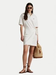 Polo Ralph Lauren Sukienka codzienna 211A88516002 Biały Straight Fit. Białe sukienki Polo Ralph Lauren, na co dzień, m, bez wzorów, z bawełny, bez kołnierzyka, bez ramiączek, proste. Za 539.99 zł.