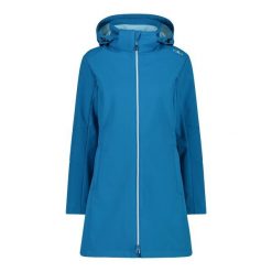 Kurtka parka z kapturem, zapinana na zamek dla kobiet CMP. Niebieskie płaszcze CMP, na zimę, bez wzorów, z materiału, z kapturem. Za 432.50 zł.