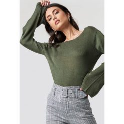 Rut&Circle Sweter z dekoltem na plecach Vanessa - Green. Zielone swetry Rut&Circle, z dzianiny. Za 80.95 zł.