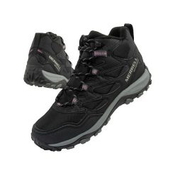 Buty trekkingowe Merrell West Rim Sport Thermo Mid WP czarne. Czarne buty trekkingowe Merrell, na zimę, ze skóry, bez zapięcia. Za 444.90 zł.