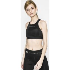 Adidas by Stella McCartney - Biustonosz sportowy. Czarne biustonosze sportowe adidas by Stella McCartney, bez wzorów, z elastanu. W wyprzedaży za 99.90 zł.