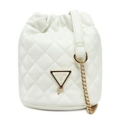Torebka Guess. Białe listonoszki Guess, z aplikacjami, bez dodatków. Za 219.99 zł.