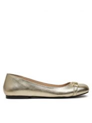 LOVE MOSCHINO Baleriny JA11011G1MIF0900 Złoty. Żółte baleriny Love Moschino, bez wzorów, ze skóry, bez obcasa, bez zapięcia. Za 449.99 zł.