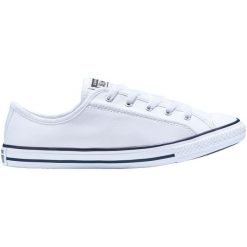 Buty sportowe Converse Chuck Taylor All Star Dainty Leather Low Top. Białe buty sportowe lifestyle Converse, bez wzorów, ze skóry ekologicznej, bez zapięcia. Za 390.00 zł.