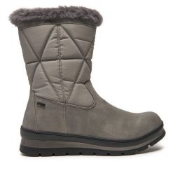 Botki Caprice. Szare botki Caprice, bez wzorów, bez obcasa, na płaskiej podeszwie, bez zapięcia. Za 249.99 zł.