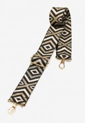 Czarny Pasek do Torebki w Geometryczny Print Sarovia. Czarne paski Renee, bez wzorów, z jeansu, eleganckie. Za 19.99 zł.