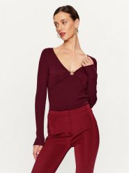 Pinko Sweter Giraffa 101846 A15S Bordowy Regular Fit. Czerwone swetry Pinko, m, bez wzorów, z wełny, bez ramiączek. Za 1,509.00 zł.
