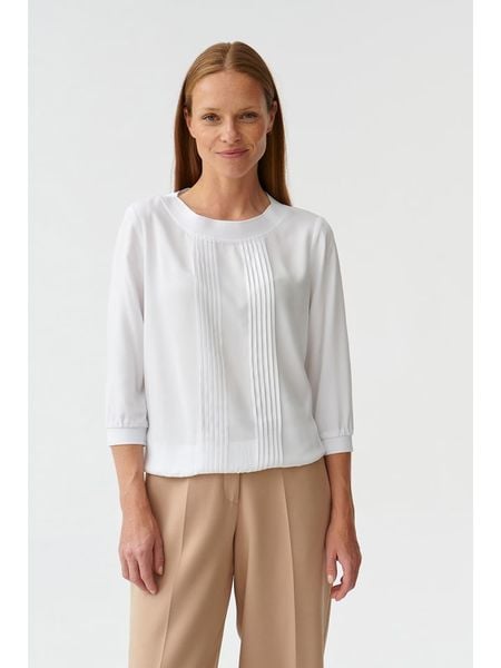 TATUUM Bluzka w kolorze białym rozmiar: 38. Białe bluzki Tatuum, s, bez wzorów, z wiskozy, klasyczne, bez kołnierzyka, bez ramiączek. Za 104.89 zł.