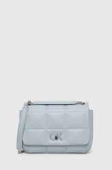 Calvin Klein torebka kolor niebieski. Niebieskie listonoszki Calvin Klein, bez wzorów, na ramię, bez dodatków. Za 799.99 zł.