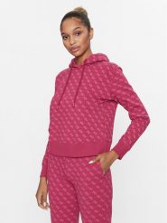 Guess Bluza V3BQ18 K7ON1 Różowy Regular Fit. Czerwone bluzy Guess, xs, z aplikacjami, z bawełny, bez kaptura. Za 209.99 zł.
