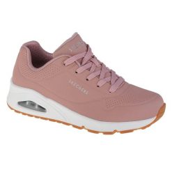 Buty do chodzenia damskie Skechers Uno-Stand on Air. Czerwone buty treningowe Skechers, bez wzorów, z materiału, przed kostkę, bez zapięcia, trekkingowe. Za 279.99 zł.