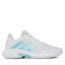 Buty do tenisa adidas. Białe buty treningowe adidas, bez wzorów, bez zapięcia, tenisowe. Za 279.99 zł.