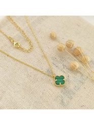 Miu Silver Pozłacany naszyjnik z zawieszką - dł. 42 cm rozmiar: onesize. Zielone naszyjniki Miu Silver, z materiału, z perłą, pozłacane. Za 82.99 zł.