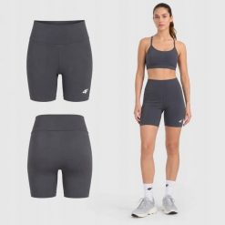 KOLARKI DAMSKIE 4F LEGGINSY KRÓTKIE SPODENKI NA LATO F031 KRÓTKIE KOLOR SZARY. Szare szorty sportowe 4f, bez wzorów, z bawełny, do biegania. Za 49.99 zł.
