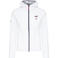 Bluza AERONAUTICA MILITARE. Niebieskie bluzy Aeronautica Militare, bez wzorów, z tkaniny, bez ramiączek, z kapturem. W wyprzedaży za 526.00 zł.