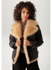 Aniston Kurtka przejściowa w kolorze czarno-karmelowym rozmiar: 36. Czarne kurtki Aniston, bez wzorów, bez kaptura. Za 217.99 zł.