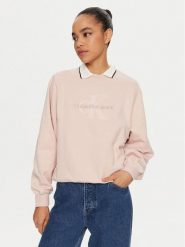 Calvin Klein Jeans Bluza Chenille J20J224652 Różowy Regular Fit. Czerwone bluzy Calvin Klein Jeans, s, bez wzorów, z bawełny, bez kaptura. Za 299.99 zł.