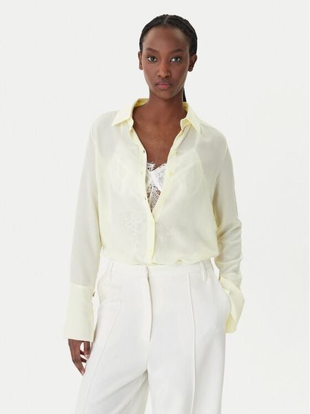 Patrizia Pepe Koszula 8C0703/A156-Y478 Żółty Regular Fit. Żółte koszule Patrizia Pepe, bez wzorów, z jedwabiu, bez kołnierzyka, bez ramiączek. Za 1,389.00 zł.