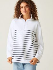 Regatta Bluza "Bayletta" w kolorze biało-granatowym rozmiar: 34. Białe bluzy Regatta, bez wzorów, bez kaptura. Za 74.99 zł.