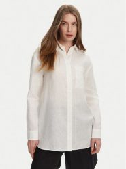 Max Mara Koszula Noel 2516111018 Biały Regular Fit. Białe koszule Max Mara, bez wzorów, ze lnu, bez kołnierzyka, bez ramiączek. Za 1,069.00 zł.