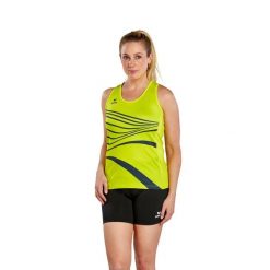 Damski tank top Erima Racing. Żółte topy Erima, bez wzorów, sportowe, bez kołnierzyka, bez ramiączek. W wyprzedaży za 178.75 zł.