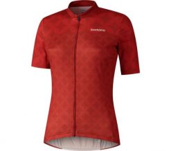 Damska koszulka z krótkim rękawem MIZUKI, czerwona. Czerwone t-shirty sportowe Shimano, l, bez wzorów, z elastanu, bez ramiączek, rowerowe. Za 349.90 zł.