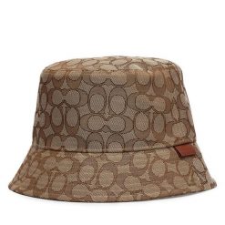 Kapelusz Coach. Brązowe kapelusze Coach, bez wzorów. Za 319.99 zł.